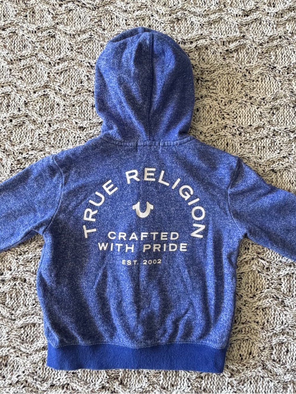 TRUE RELIGION Blue Terry Full Zip Hoodie Sweatshirt Jacket Toddler BOYS 3T